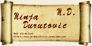 Minja Durutović vizit kartica